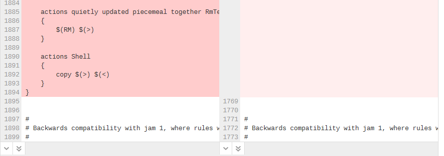 Image of a Side-by-Side Diff Showing the Final Change in a File